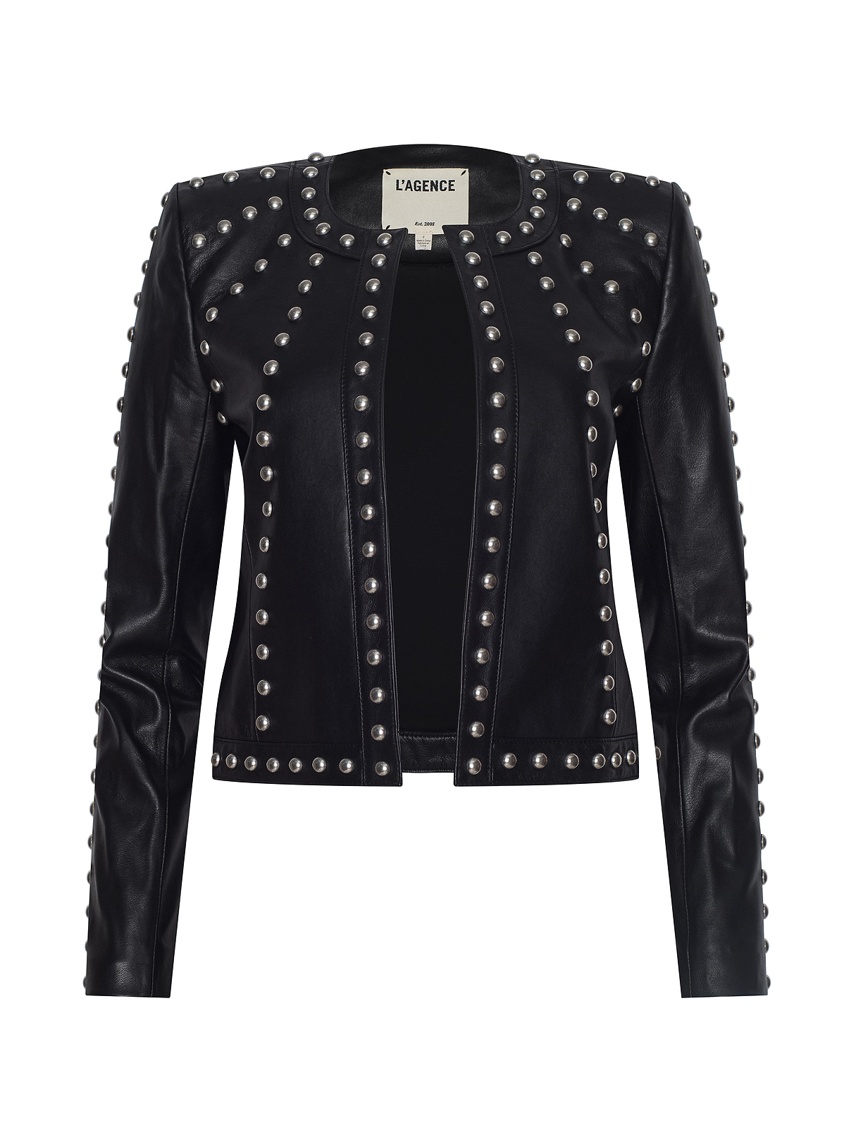 Fia Studded Leather Jacket in Black | L'AGENCE