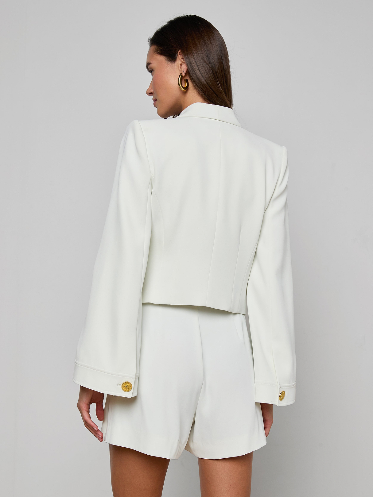 Nixie Cardigan Jacket in Ivory | L'AGENCE
