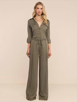 L'AGENCE Connie Drawstring Trouser In Smokey Olive