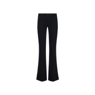 Black Her Story Flare jeans with a slim-cut, mid-rise waist.