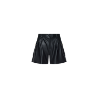 Clairmont Vegan Leather Short in a high-rise fit featuring cargo pockets and button details.