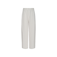 The Lissara Pant features light gray, high-waisted, wide legs with subtle vertical pinstripes, front pleats, and belt loops—styled for Spring 2027 on a plain white background.