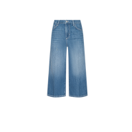 The Etienne Culotte Jean features wide-leg, light blue denim, front pockets, button closure, and subtle thigh fading—highlighted in a Spring 2027 collection inspired by Paris Fashion Week.
