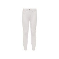Margot Cropped Skinny Jean in white, crafted from stretch denim with a high-rise fit, features a button and zip closure, front and back pockets, and an ankle-length silhouette.