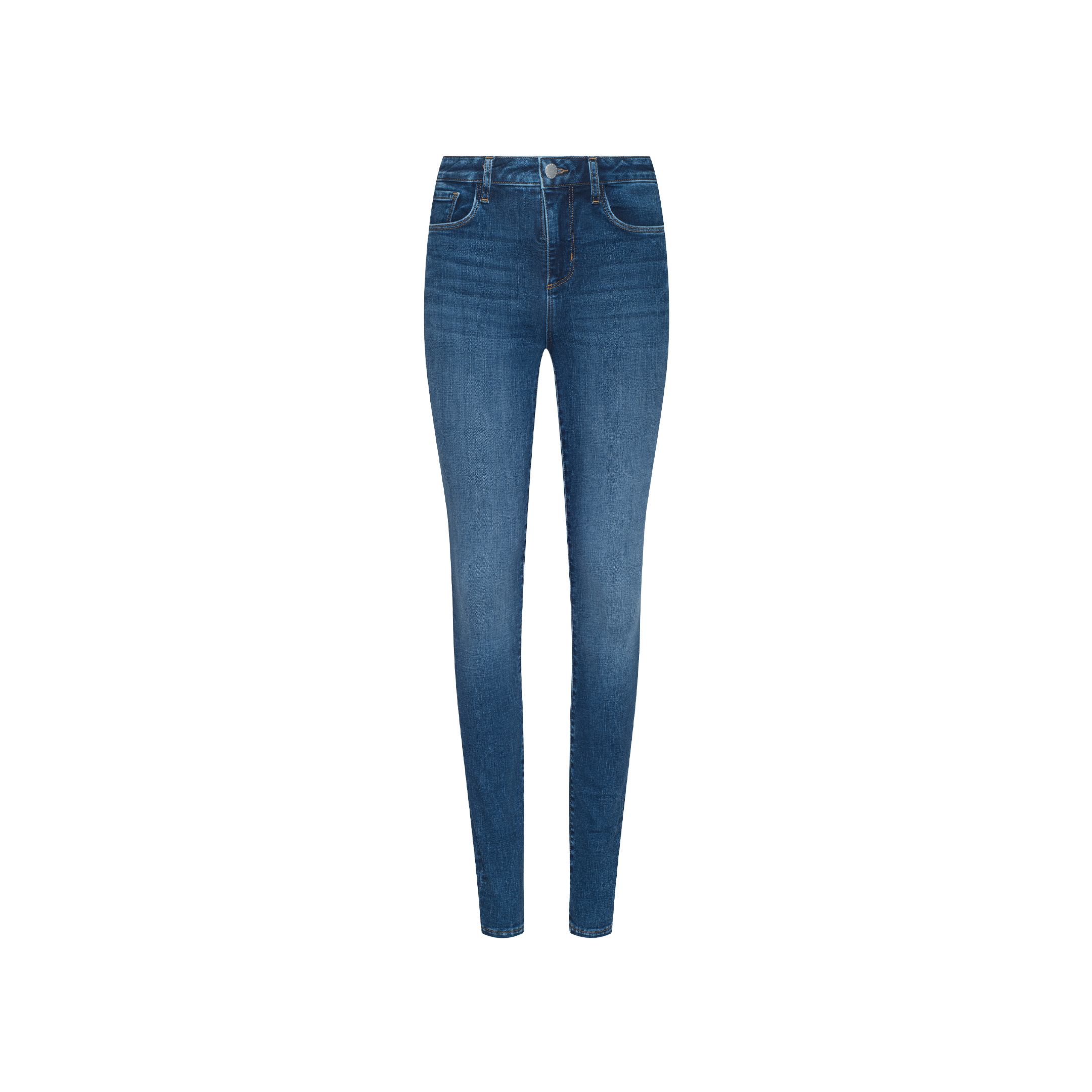 Marguerite Skinny Jean with a high waist and front and back pockets, styled after Paris Fashion Week trends, shown against a plain white background.