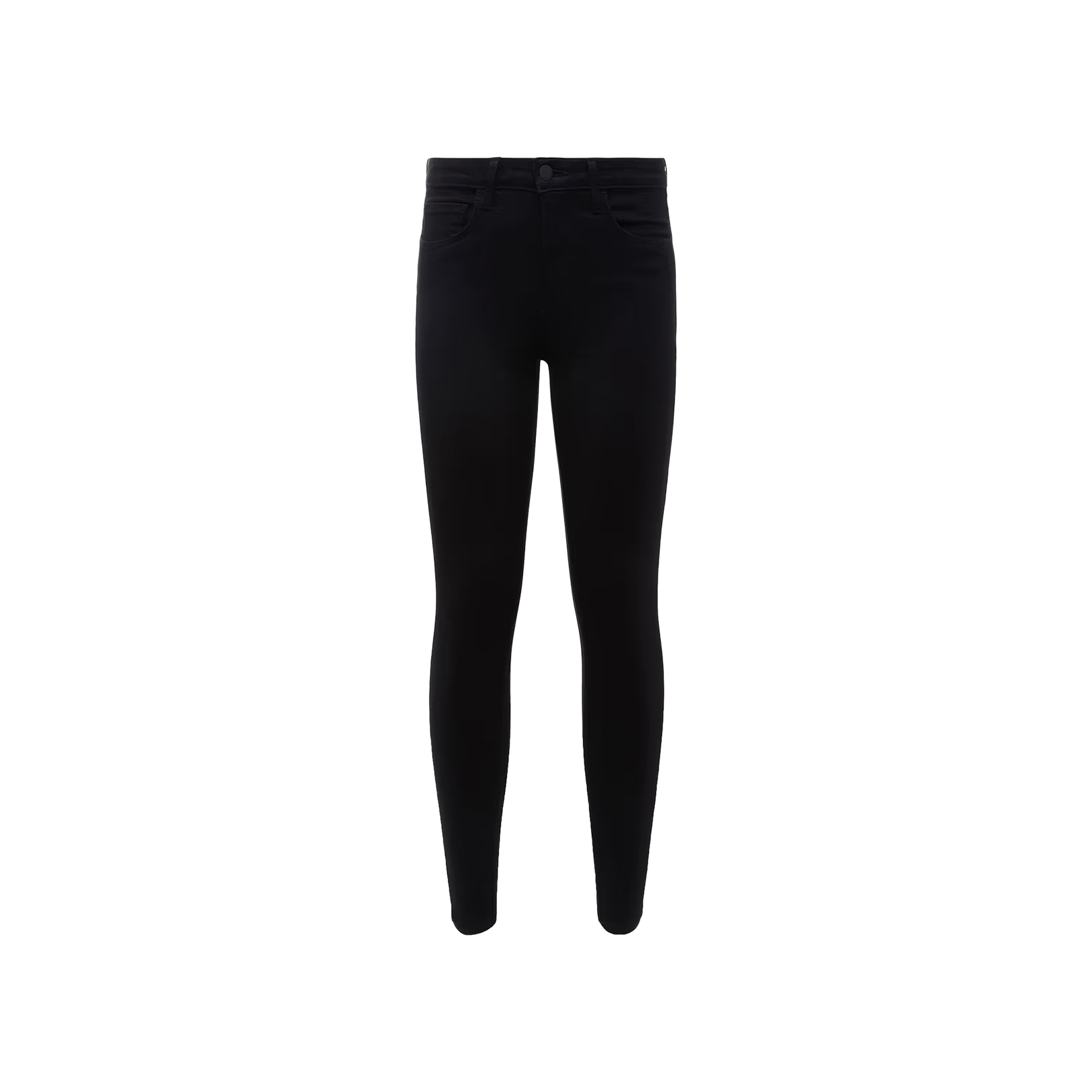 The Marguerite Skinny Jean, crafted from high-recovery fabric, features a high waist, five pockets, and a button and zip closure, displayed on a white background.