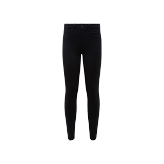 The Marguerite Skinny Jean, crafted from high-recovery fabric, features a high waist, five pockets, and a button and zip closure, displayed on a white background.