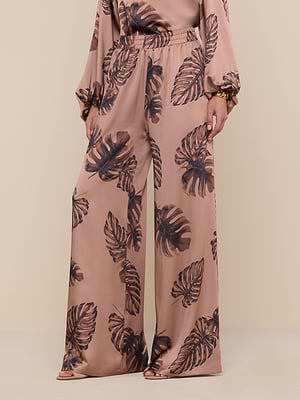 L'AGENCE Women's Lillian Wide Leg Pants - Brown - Size S - Hazelnut Multi L'AGENCE Women's Lillian Wide Leg Pants - Brown - Size S - Hazelnut Multi