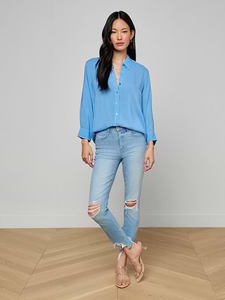 dress shirt with skinny jeans 30 Skinny Jeans Outfit Ideas With a Button Down Shirt