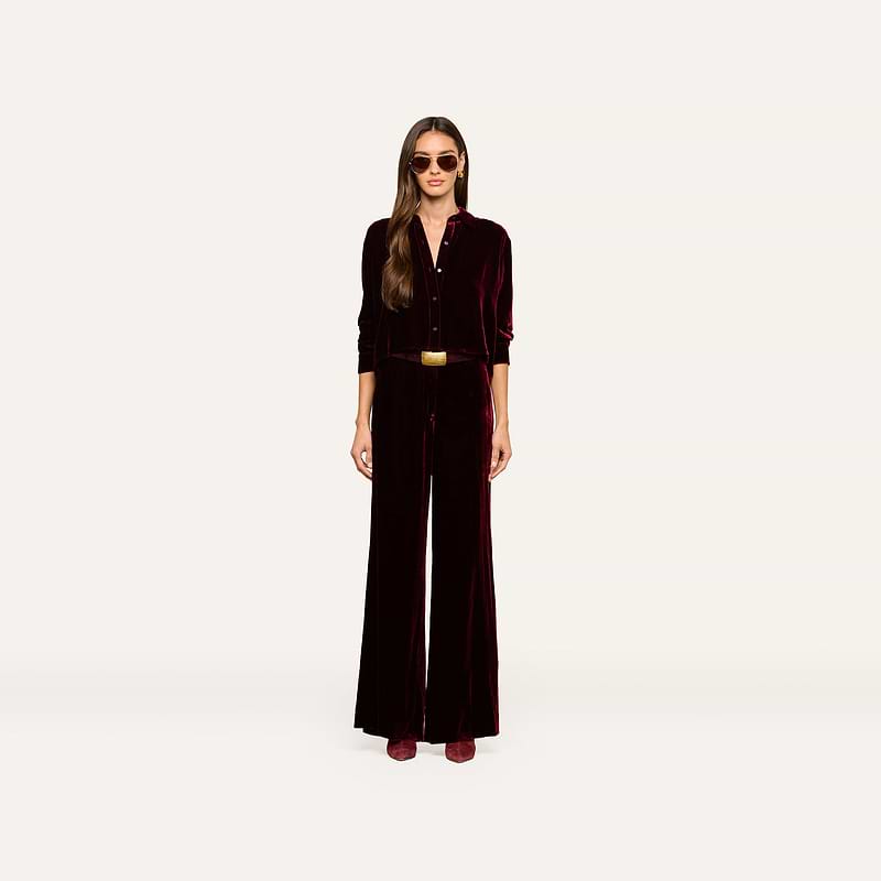 Pilar Velvet Wide-Leg Pant