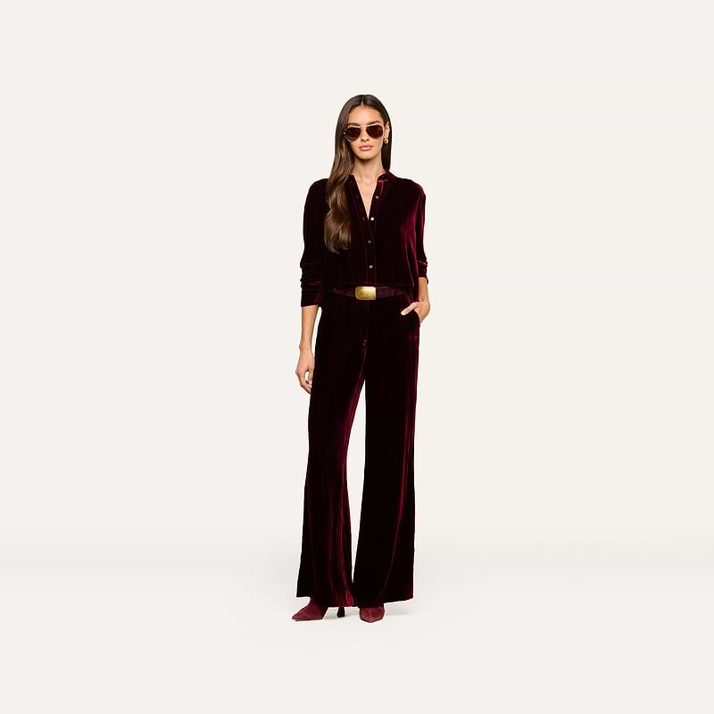Pilar Velvet Wide-Leg Pant