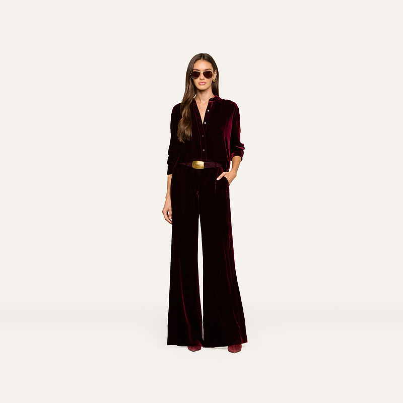 Pilar Velvet Wide-Leg Pant
