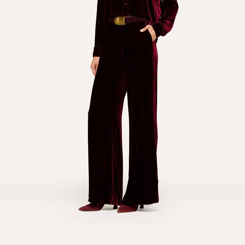 Pilar Velvet Wide-Leg Pant