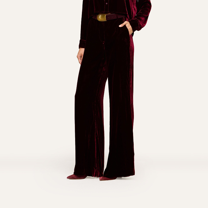 Pilar Velvet Wide-Leg Pant
