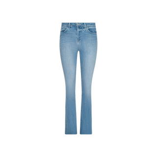 Ruth Straight-Leg Jean in light blue vintage wash denim, featuring a high-waisted, fitted straight-leg silhouette with front pockets and belt loops, shown from the front against a plain white background.