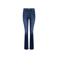 A pair of Ruth Straight-Leg Jeans in an indigo wash, featuring a high-rise and classic front and back pockets, displayed on a plain white background.