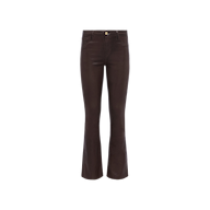 Ruth Coated Straight-Leg Jean in high-rise, straight-leg dark brown coated stretch denim with a smooth finish.