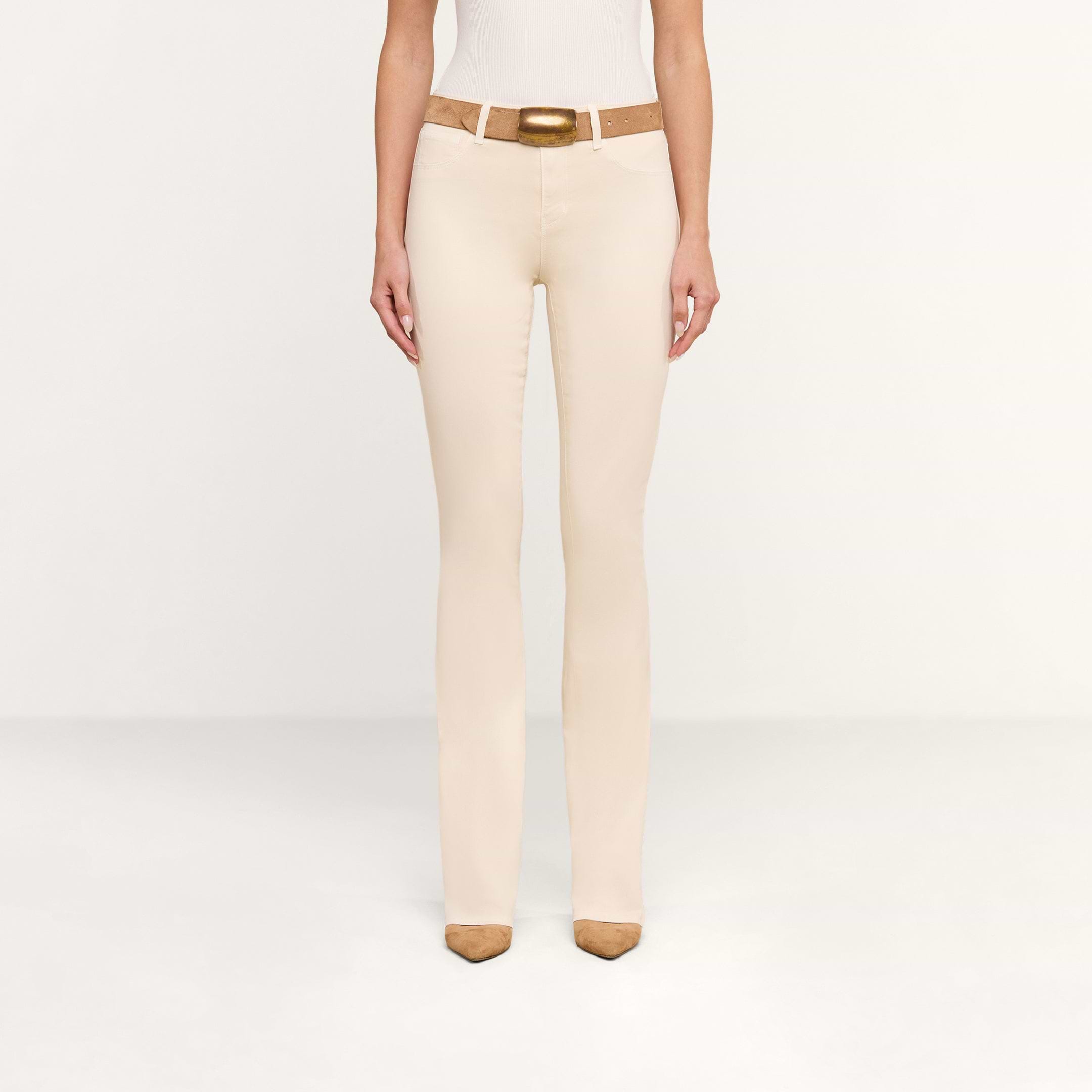 マルコPEAU DE L'ANGE Selma Coated Bootcut Jean in French Vanilla Coated | L'AGENCE