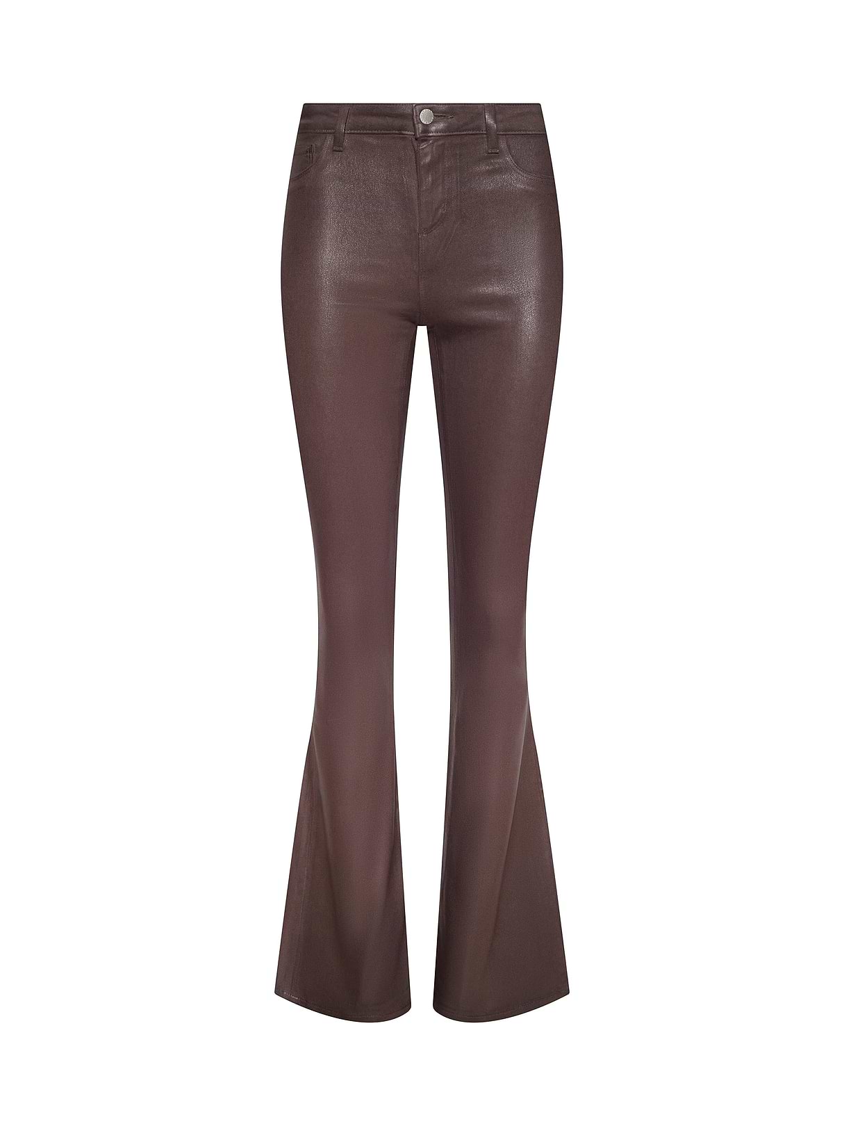 Marty Coated Flare Jean in Chocolate Coated | L'AGENCE