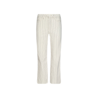 Wanda Cropped Wide-Leg Pant featuring thin black vertical nautical stripes on a white background, designed with belt loops, front pockets, and a wide-leg cropped fit, displayed against a plain white background.