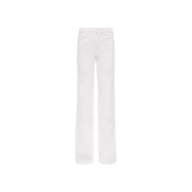 Clayton Wide-Leg Jean crafted from white stretch denim, featuring a high-rise and wide-leg silhouette, displayed against a plain white background.