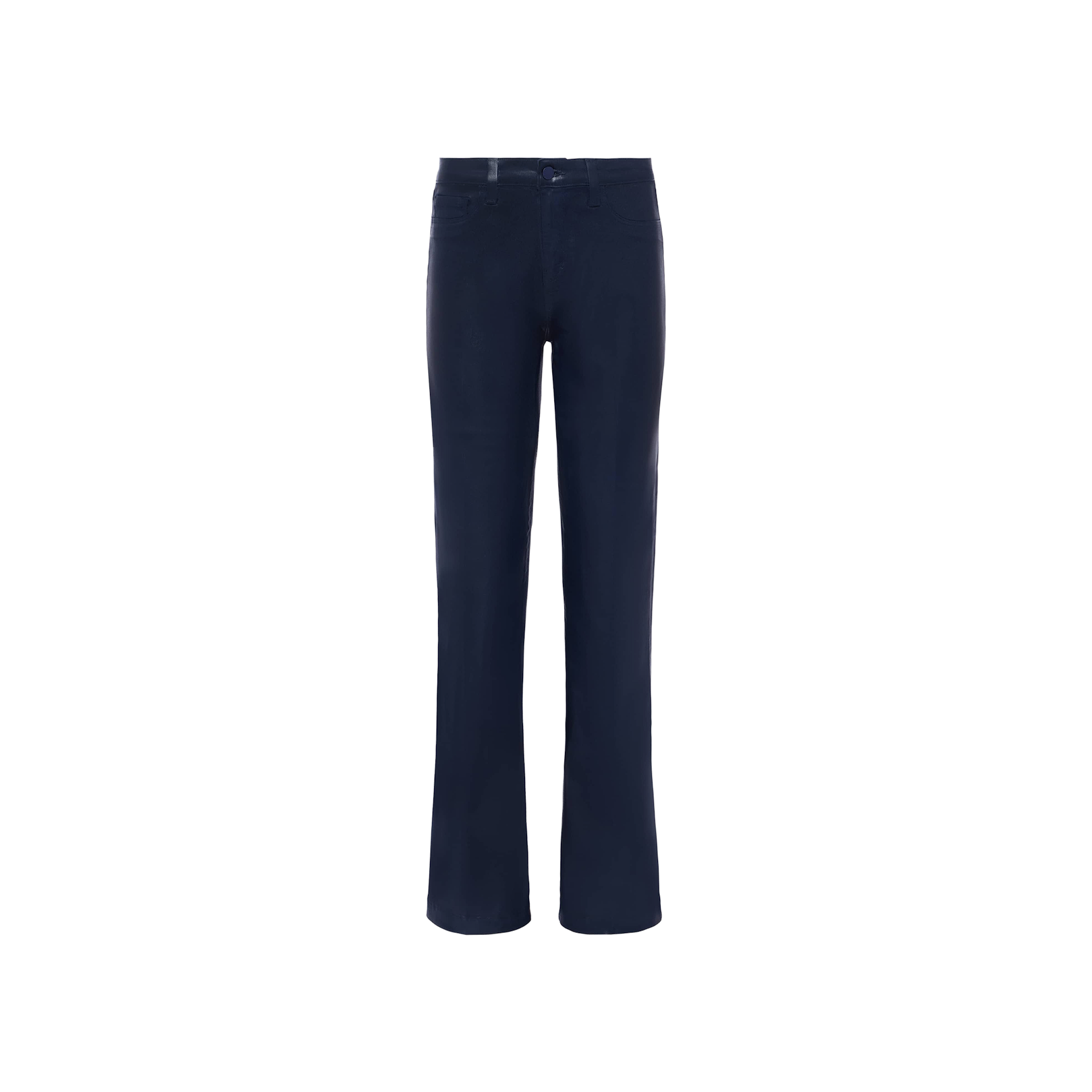 Clayton Coated Wide-Leg Jean in navy blue displayed against a plain white background.