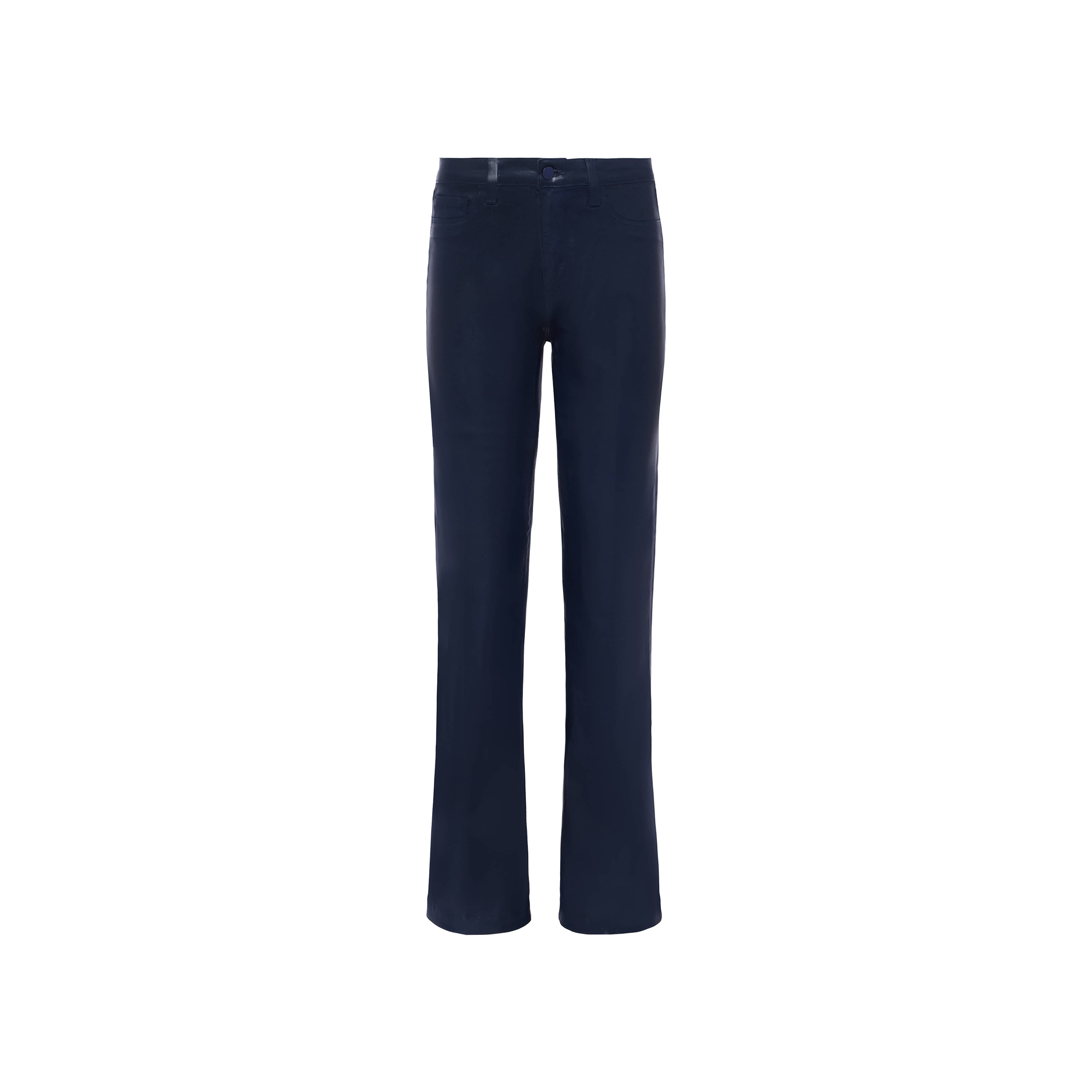 Clayton Coated Wide-Leg Jean in navy blue displayed against a plain white background.