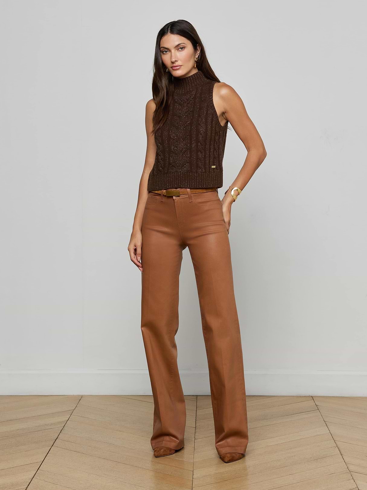 wax coated jean L'AGENCE