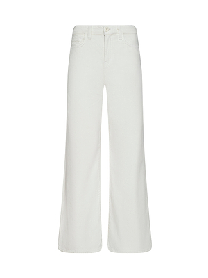 The Alicent Wide-Leg Jean is a white high-rise pant with a belt, designed in sneaker length for versatile styling.