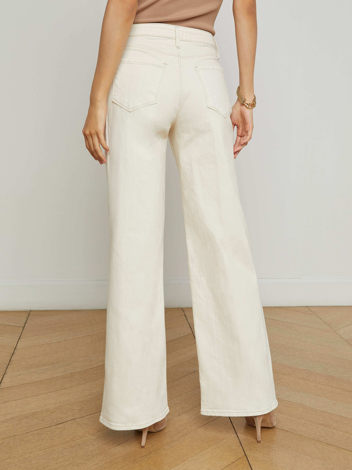 Alicent Wide-Leg Jean in Macadamia | L'AGENCE
