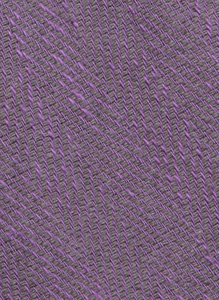 Close-up of the Livvy Straight-Leg Trouser in purple, featuring a woven fabric with a diagonal zigzag pattern reminiscent of an Italian herringbone. The tightly interlaced threads form a geometric, repetitive design often associated with high-rise trousers. Light and shadow emphasize the fabric’s raised and recessed areas, highlighting its distinctive texture.