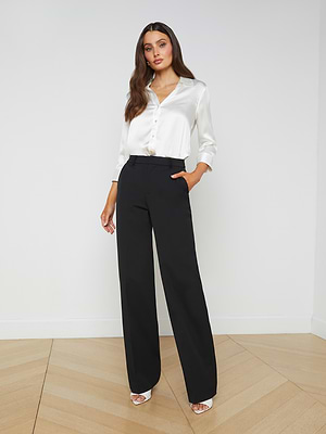 L'agence Livvy Straight Leg Women Trouser - Black L'agence Livvy Straight Leg Women Trouser - Black
