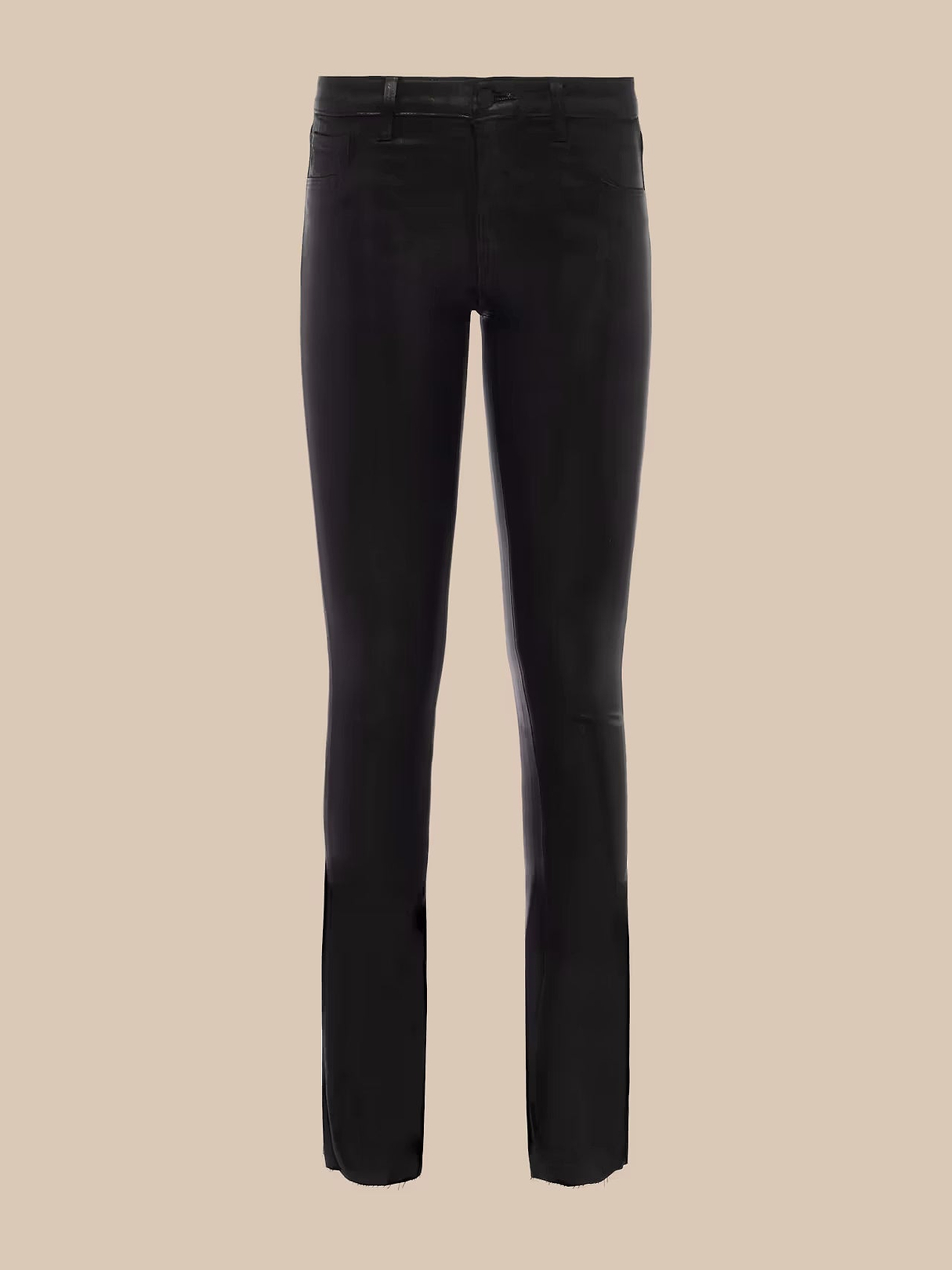 Sneeki Coated Straight-Leg Jean in Noir Coated | L'AGENCE