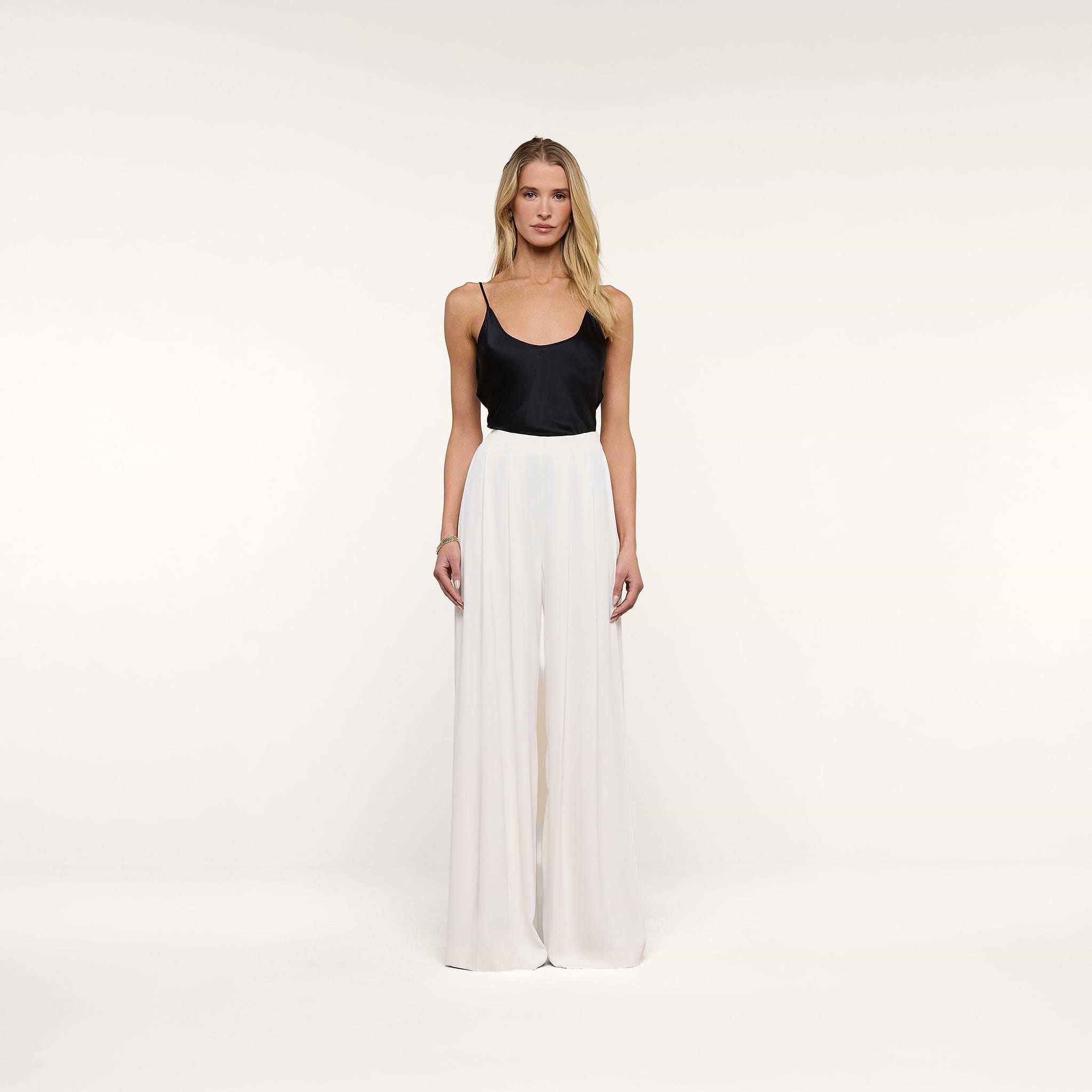 L'AGENCE Nova Pleated Pant in Ivory