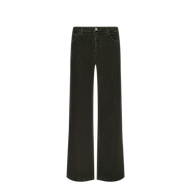 Scottie Corduroy Pant—high rise, wide-leg black jeans featuring front and back pockets with button and zip closure, displayed on a plain white background—a must-have for fall 2026 fashion.