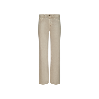 Scottie Coated Wide-Leg Jean in beige, crafted from coated denim with a button and zip fly, belt loops, and five pockets, displayed against a plain white background.