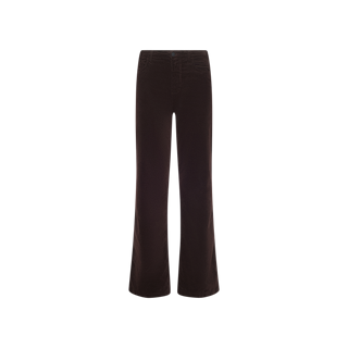 Scottie Velvet Wide-Leg Jean in black, featuring a high waist and flared wide-leg silhouette, displayed on a plain white background.