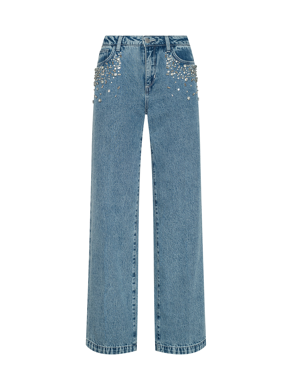 Scottie Embellished Wide-Leg Jean in Malibu | L'AGENCE