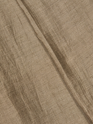 Close-up of light brown, textured fabric with visible fibers and natural wrinkles—perfect for the Hadleigh Linen-Blend Short, which offers a flattering waist definition.
