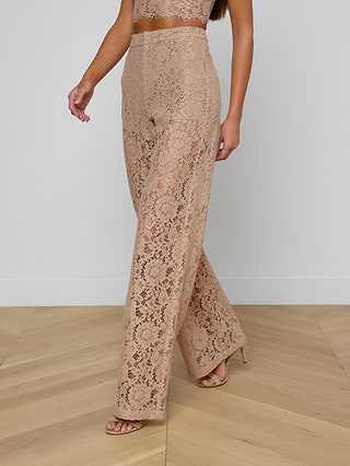 lace dress pants Bridal White Lace High Waist Corsage Pants XS