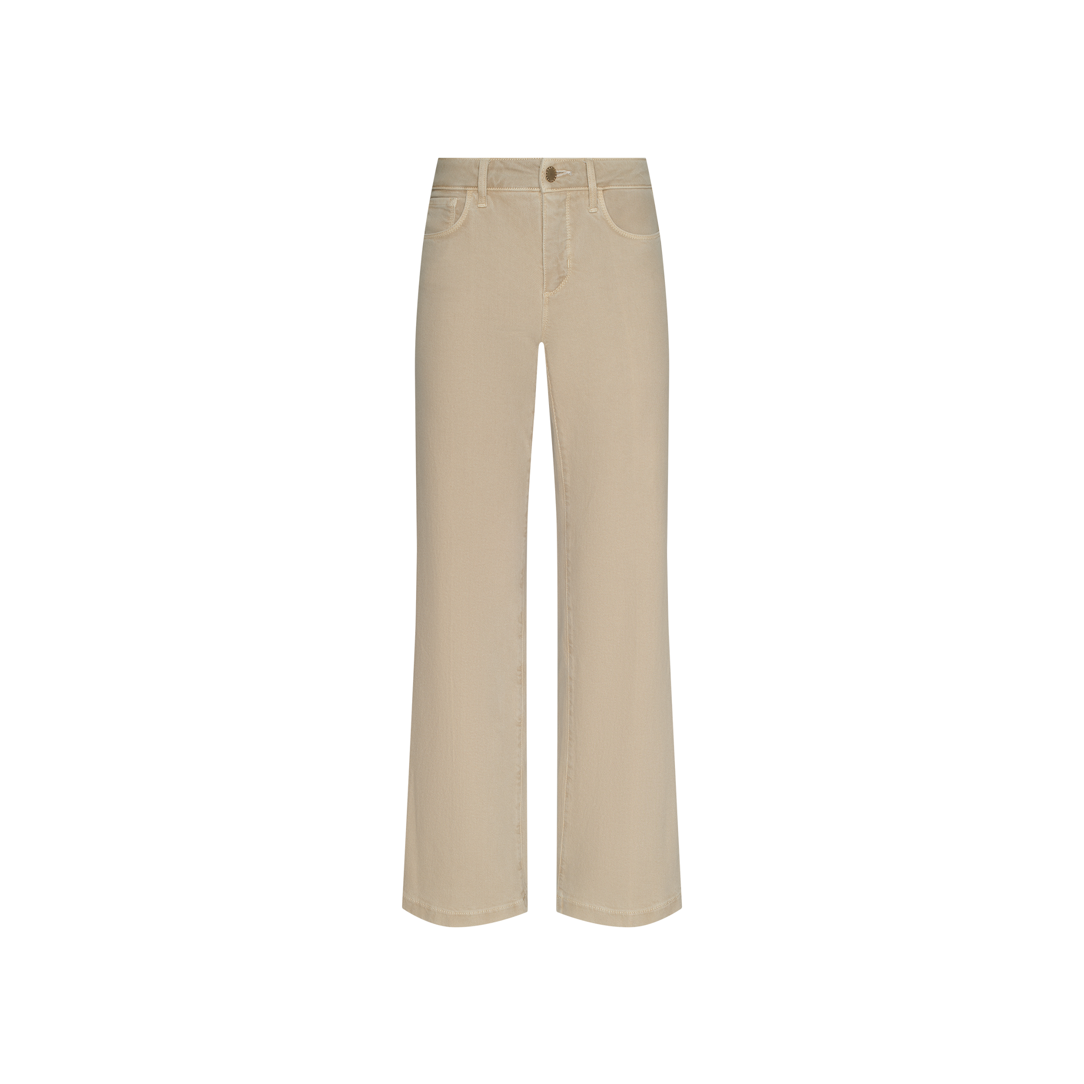 Beige Joanne Low-Rise Wide-Leg Jean in stretch denim.