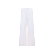 The Beau Wide-Leg Jean is displayed against a plain white background. These high-waisted denim jeans feature a wide-leg silhouette, front pockets, belt loops, and a button closure.