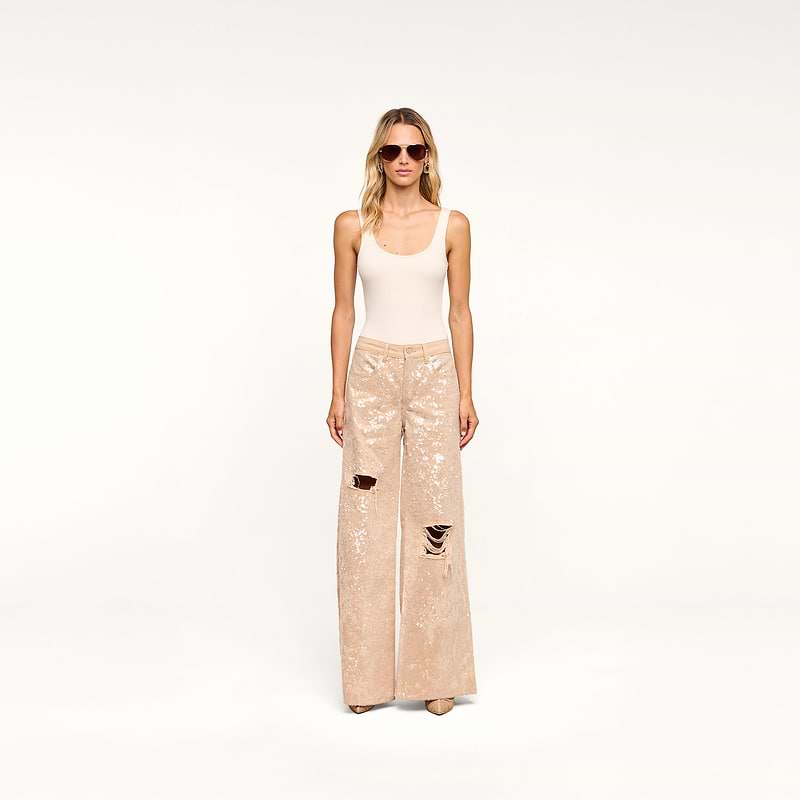 Quincy Embellished Wide-Leg Jean