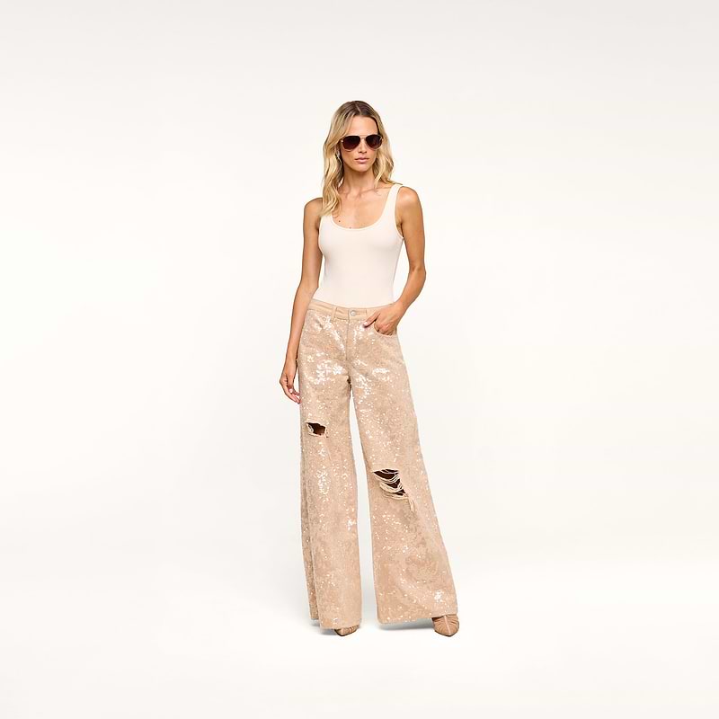 Quincy Embellished Wide-Leg Jean