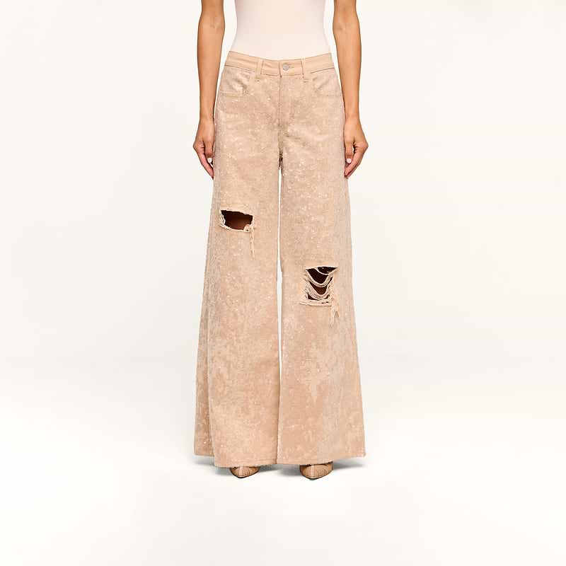 Quincy Embellished Wide-Leg Jean