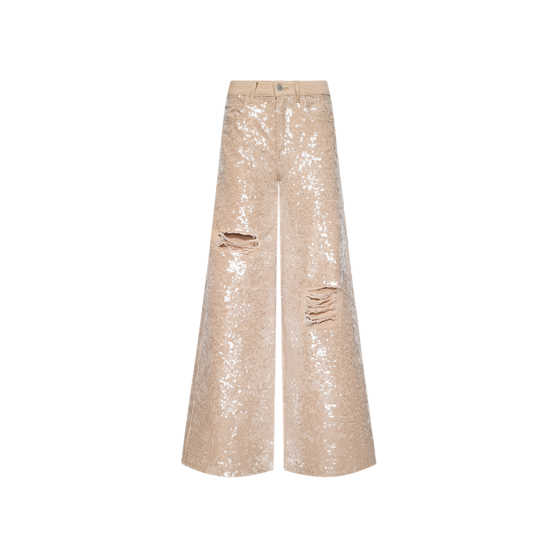 Quincy Embellished Wide-Leg Jean
