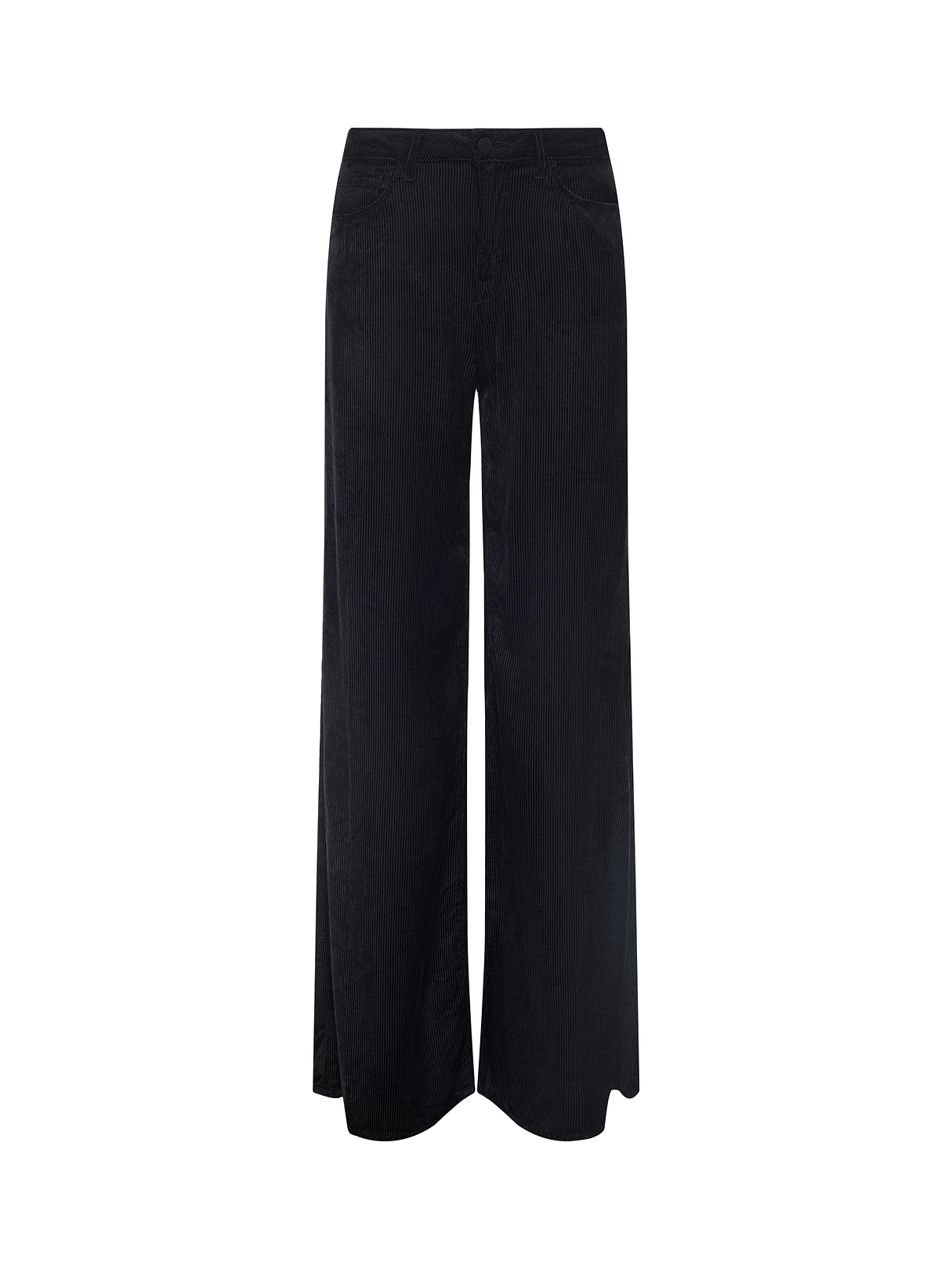 Quincy Wide-Leg Corduroy Jean in Black | L'AGENCE