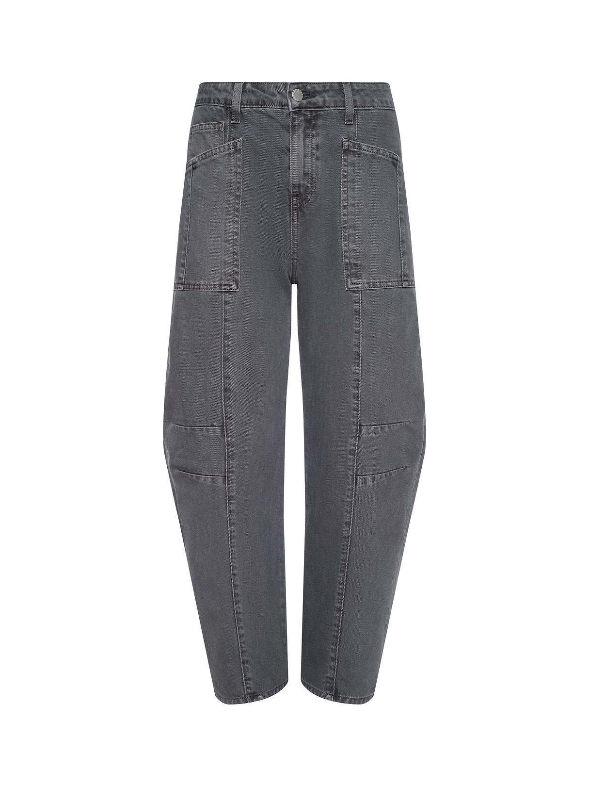 Cody Cropped Barrel-Leg Jean in Medium Grey | L'AGENCE