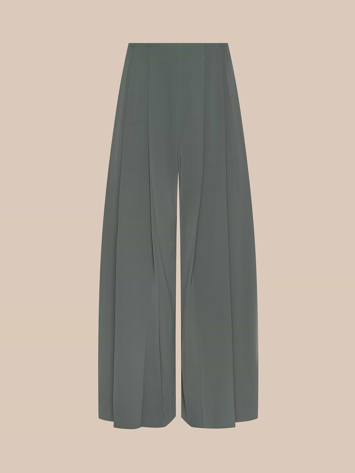 Novalynn Cropped Pleated Pant in Ash Olive | L'AGENCE