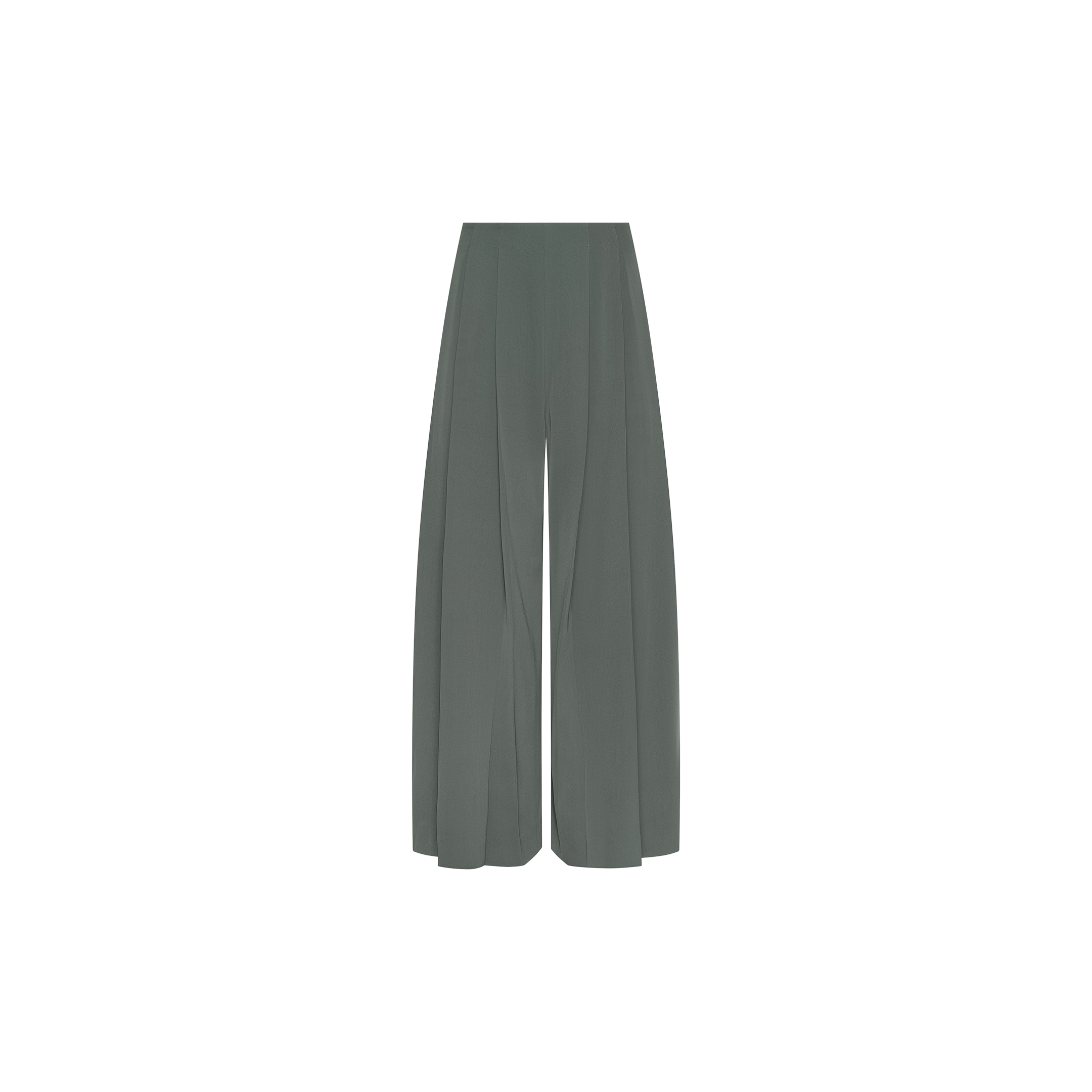 The Novalynn Cropped Pleated Pant features a high-rise, wide-leg silhouette, shown here in grey against a plain white background, front view with no visible pockets or embellishments.